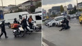 İstanbul trafiğinde dehşet anları! Kuryeyi demir çubukla dövdü...