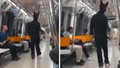 Metroda tavşan kostümlü ve tüfekli şahıs paniği!