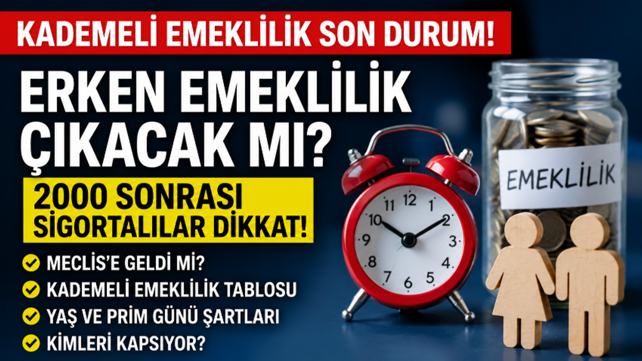 KADEMELİ EMEKLİLİK TABLOSU 2026 SON DURUM || Kademeli emeklilik (erken emeklilik) ne zaman çıkacak?