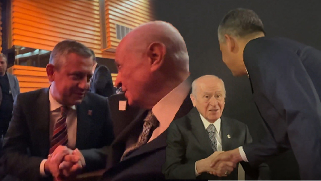 Bahçeli ve Özel’in dikkat çeken anları! El sıkıştılar, sohbet ettiler