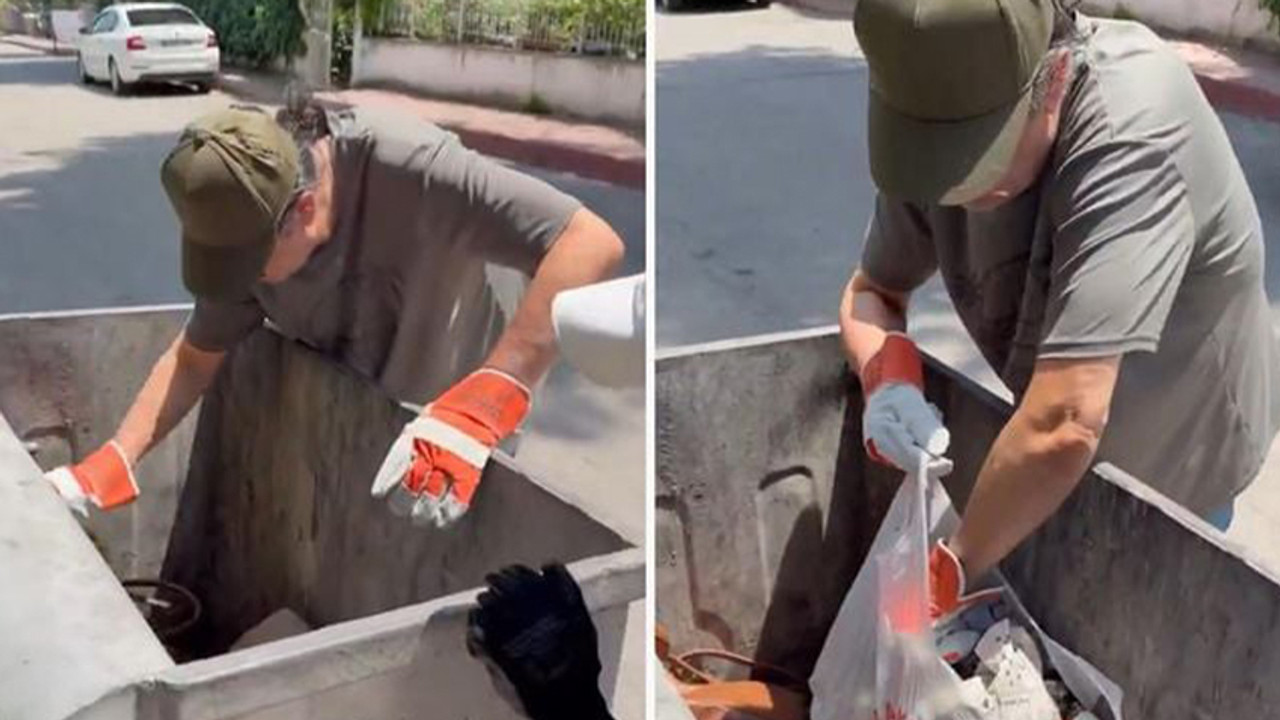 Şarkıcı Çelik, konteynerlerden kağıt topladı