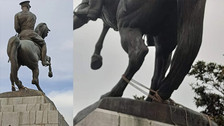 Samsun'da Atatürk anıtını halat bağlayıp yıkmak istediler