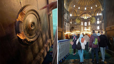 Ayasofya'nın tarihi İmparatorluk Kapısı'na zarar verildi
