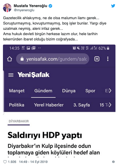 AKP'li vekil Yeni Şafak'a böyle tepki gösterdi! - Resim : 1
