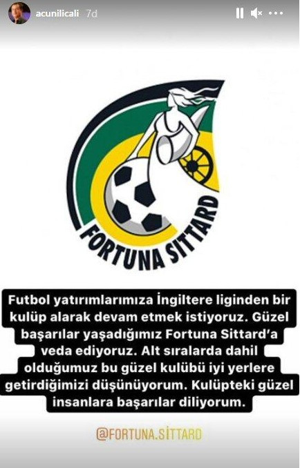 Acun Ilıcalı Fortuna Sittard'a veda etti! Hangi ülkeden kulüp alacağını açıkladı! - Resim : 1