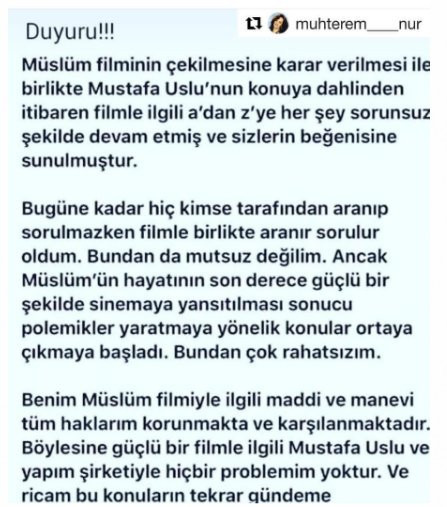 Muhterem Nur bilmecesi..."'Müslüm' filminden tek kuruş almadım" demişti! - Resim : 1