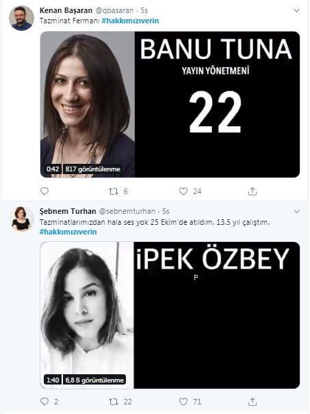 İşten çıkarılan Hürriyet gazetesi çalışanlarından kampanya: #HakkımızıVerin - Resim : 2