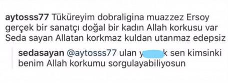 Seda Sayan'dan kendisine "Edepsiz" diyen takipçisine argolu yanıt! - Resim : 2