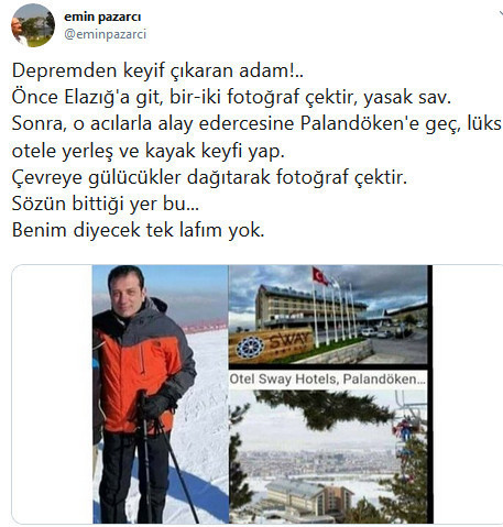 Emin Pazarcı'dan Ekrem İmamoğlu'na 'tatil' tepkisi: Sözün bittiği yer bu... - Resim : 1