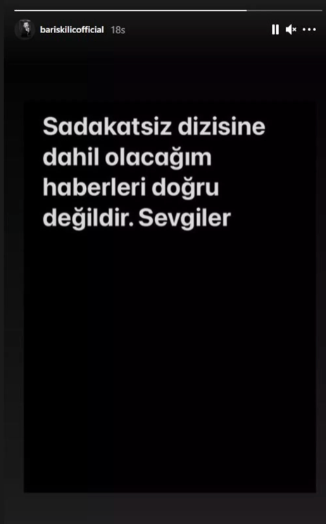 Yasak Elma'dan ayrılan Barış Kılıç Sadakatsiz'e mi dahil oldu? Flaş açıklama - Resim : 1