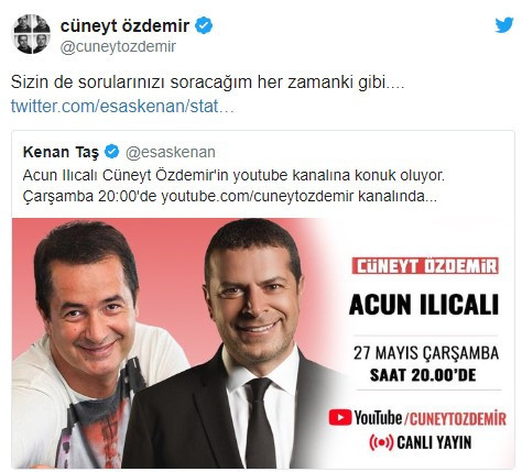 Acun Ilıcalı, Cüneyt Özdemir'in kanalına konuk oluyor! - Resim : 1
