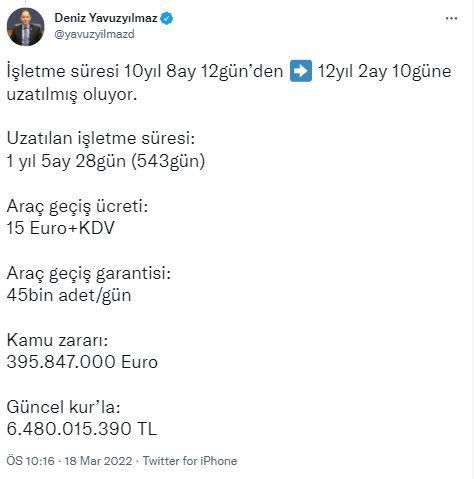 CHP’li Deniz Yavuzyılmaz'dan Çanakkale Köprüsü’nde büyük vurgun iddiası - Resim : 3