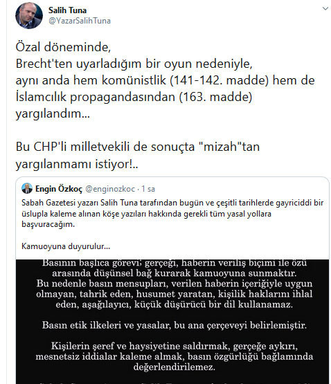 Salih Tuna'dan CHP'li Özkoç'a tepki: 'Mizah'tan yargılanmamı istiyor - Resim : 2