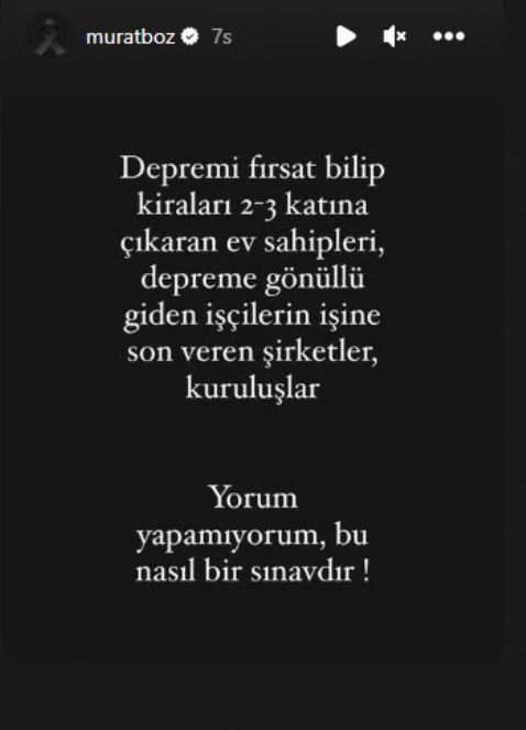 Murat Boz, deprem sonrası fırsatçılık yapanlara isyan etti: Bu nasıl bir sınavdır - Resim : 1