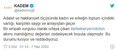 'Erkekler yerini bilsin' akımı, KADEM'i kızdırdı: 'Kınıyor ve reddediyoruz' - Resim : 1