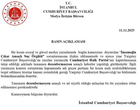 Başsavcılıktan "CHP kapatılacak" iddialarına yanıt - Resim : 1