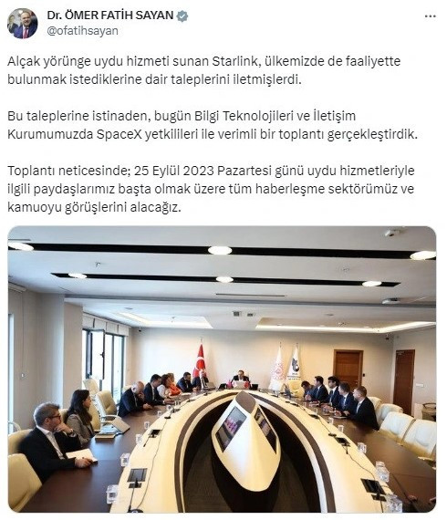 Elon Musk’ın internet şirketi Starlink’ten BTK’ya resmi başvuru - Resim : 1