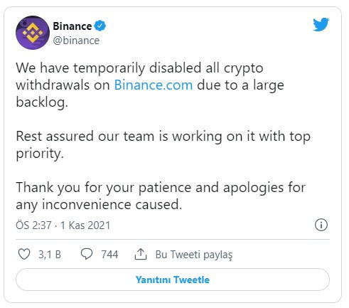 Binance, para çekim işlemlerini askıya aldı! - Resim : 1