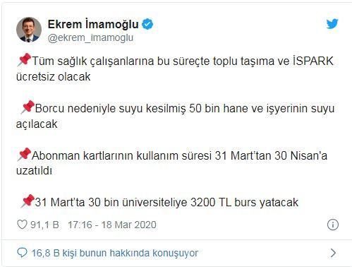 İmamoğlu duyurdu: İBB'den yeni koronavirüs kararları - Resim : 1