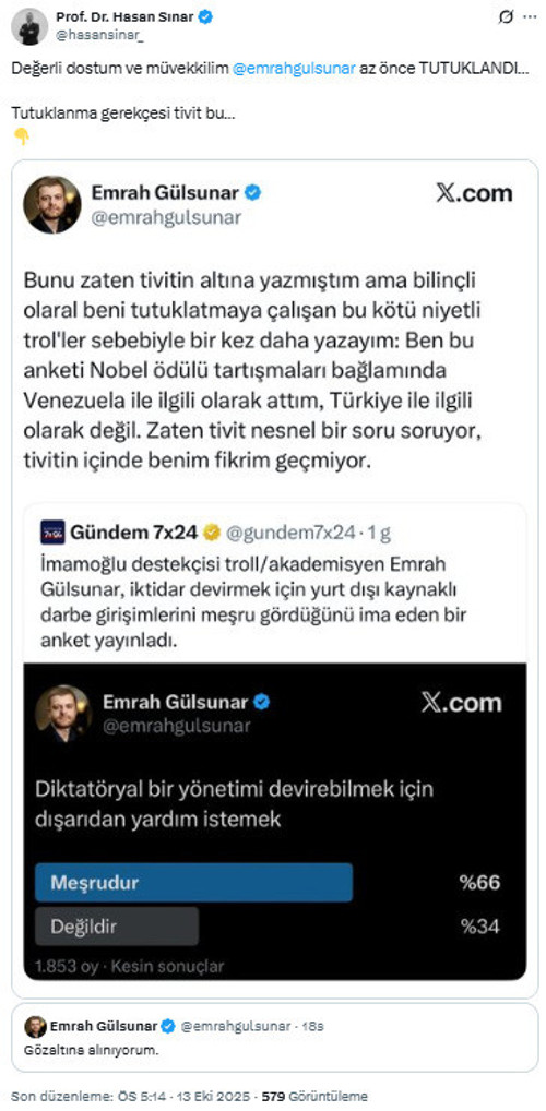 Akademisyen Emrah Gülsunar tutuklandı - Resim : 1