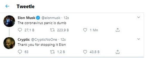 Elon Musk'tan Koronavirüs paylaşımı! Tepki çekti! - Resim : 1