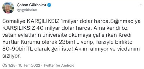 Şahan Gökbakar'dan KYK faizi tepkisi! "Sığınmacıya karşılıksız, kendi öz vatan evlatlarına..." - Resim : 2