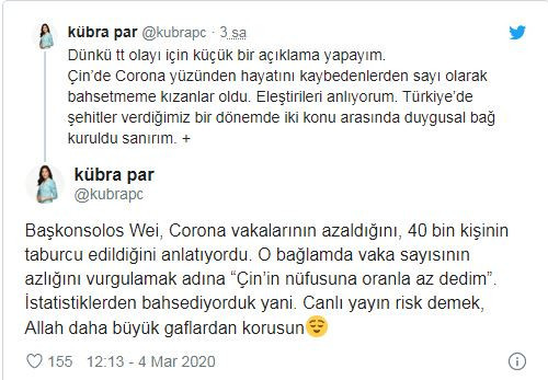 Coronavirüsten ölenleri rakamla ifade etmişti! Kübra Par'dan açıklama - Resim : 2