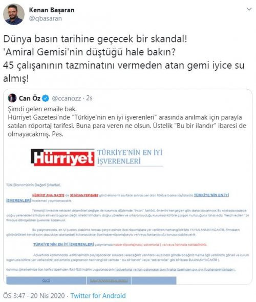 Hürriyet’ten ‘haber’ satışı: Parayı basan ‘Türkiye’nin en iyi işvereni’ oluyor! - Resim : 5