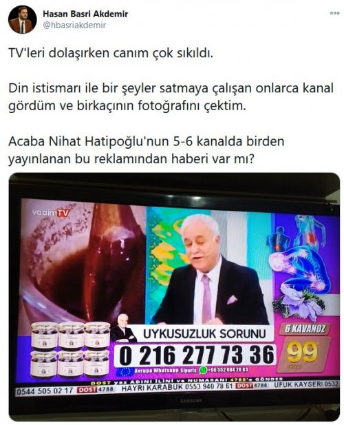 6 kanalda birden yayınlanıyor! Nihat Hatipoğlu'nun bu reklamlardan haberi var mı? - Resim : 1