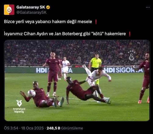 Galatasaray'dan hakem tepkisi: Mesele yerli veya yabancı değil - Resim : 1