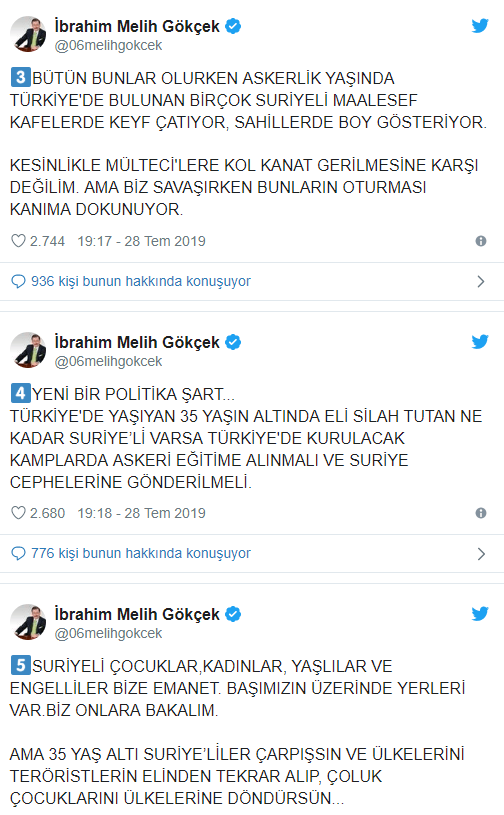 Melih  Gökçek Suriyeli tartışmasına bomba bir öneriyle katıldı! - Resim : 1