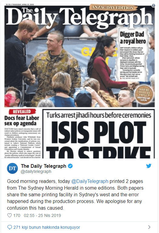 Matbaa hatası: Muhafazak&acirc;r gazetede rakibinin 'muhalif' haberleri basıldı - Resim : 1