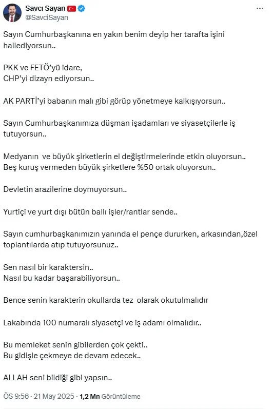 AKP'li Savcı Sayan'ın isimsiz ifşaatları ortalığı karıştırdı - Resim : 1