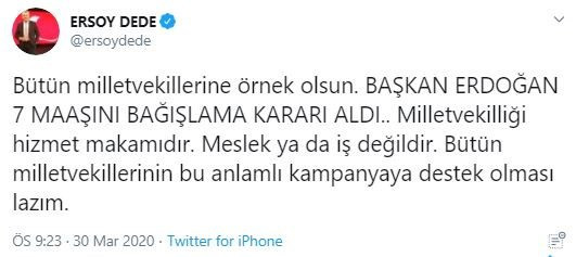 Erdoğan’ın konuşması Ersoy Dede’ye mesaj sildirdi - Resim : 2