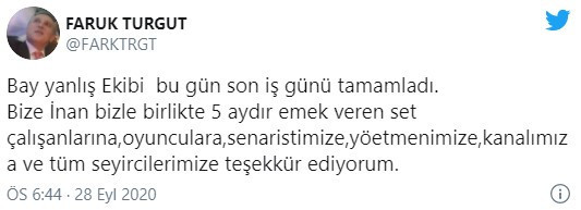 Bay Yanlış dizisinin yapımcısından veda mesajı! - Resim : 2