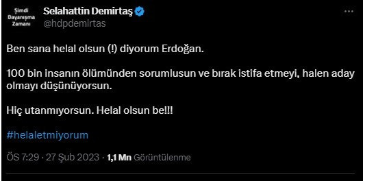Demirtaş'tan Erdoğan'a "helallik" yanıtı: Hiç utanmıyorsun, helal olsun be! - Resim : 1