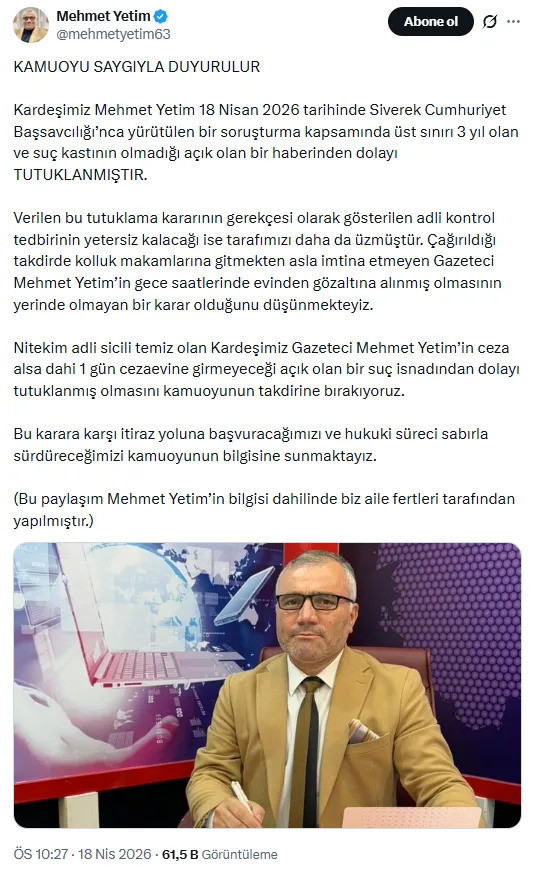 Gazeteci Mehmet Yetim tutuklandı! - Resim : 1