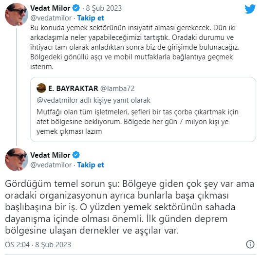 Vedat Milor'dan yemek sektörüne çağrı - Resim : 1