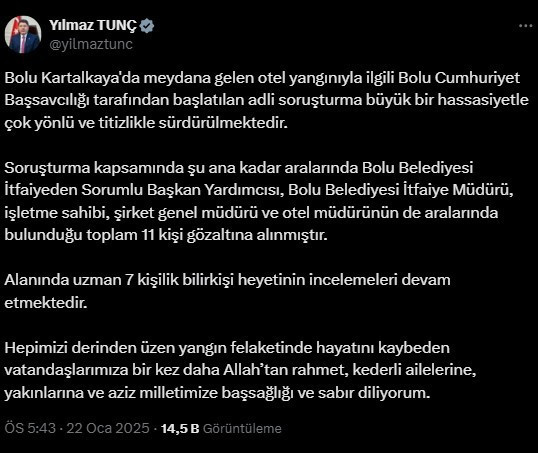 Tanju Özcan'ın yardımcısına gözaltı! Bolu'daki yangın faciasında soruşturma genişliyor - Resim : 1