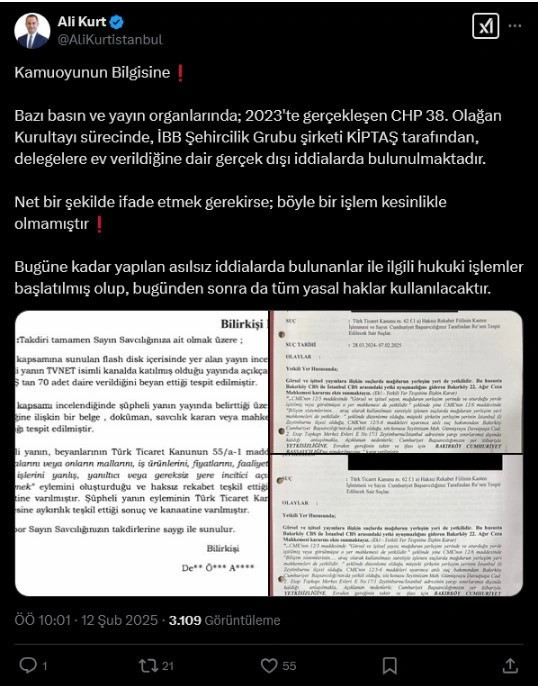 CHP delegelerine KİPTAŞ'tan ev verildi iddiası! Suç duyurusunda bulunuldu - Resim : 1