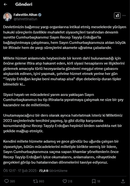 Ongun’dan Altun'a 'yerel seçim' göndermesi: 'Millet gerekli cevabı verdi' - Resim : 1