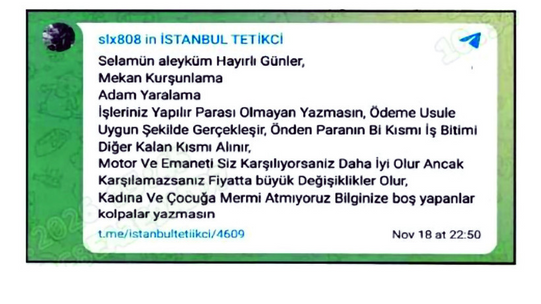 Telegram’da “kiralık tetikçi” ilanları: Suç ağı deşifre edildi - Resim : 1