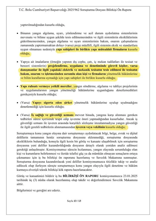 Özgür Özel, yangın faciasıyla ilgili bilirkişi raporunu paylaştı: Sorumlular ortada - Resim : 3