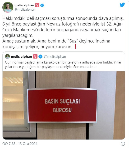 Melis Alphan'a dava: 7,5 yıl hapsi isteniyor - Resim : 1