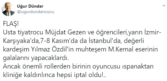 Ispanak zehirlenmeleri Müjdat Gezen'in galasını da vurdu - Resim : 1