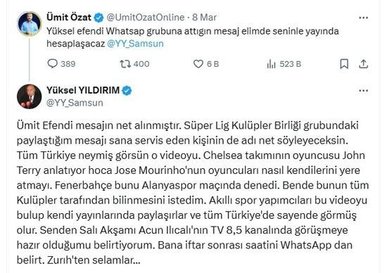 Yüksel Yıldırım'dan başkanlara Jose Mourinho videosu! "Akıllı spor yapımcıları..." - Resim : 1