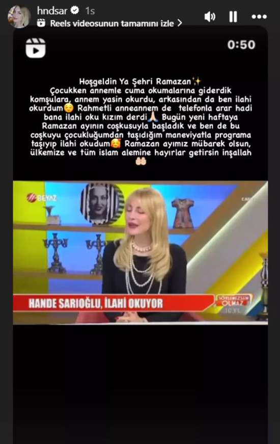 Hande Sarıoğlu canlı yayında ilahi okudu! Kalça dansı yapınca Habertürk'ten kovulmuştu - Resim : 1