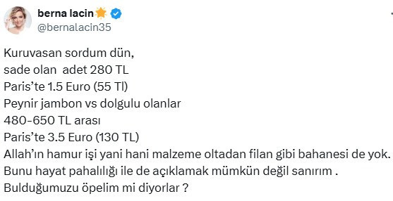 Berna Laçin'den pahalılık isyanı: Bulduğumuzu öpelim mi diyorlar? - Resim : 1