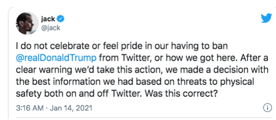Twitter CEO'su Jack Dorsey'den Trump açıklaması: Doğru karar, tehlikeli emsal! - Resim : 1