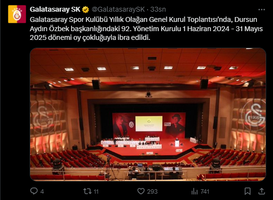 Galatasaray’da genel kurul toplandı! Yönetim oy çokluğuyla ibra edildi - Resim : 1
